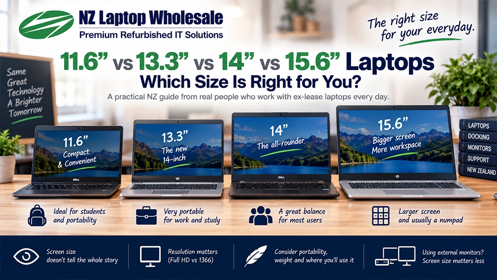 11.6 vs 13.3 vs 14 vs 15.6 Laptop Size Guide
