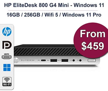 HP EliteDesk 800 G4 Mini, i5 8500t, 16GB, 256GB SSD, Windows 11 Pro