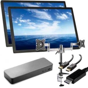 24" Dual Monitor setup with USB-C Universal Docking Station | NZ Laptop Wholesale
