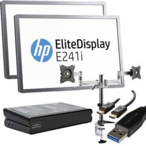 Dual 24" HP Monitor with Dock and Arms