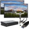 Dual Dell 24" Monitors with Desk Mount Arms and a USB-A Docking Station - Complete Setup / All-you-need