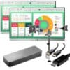 Dual HP 22" Monitors with Desk Mount Arms and a USB-C Docking Station - Complete Setup / All-you-need