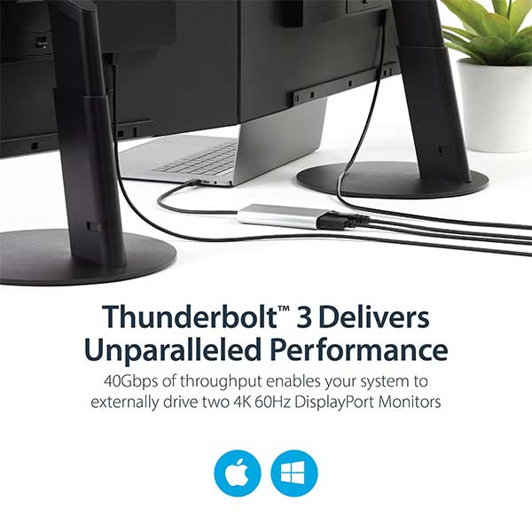 Thunderbolt 3 to Dual DisplayPort Adapter 4K