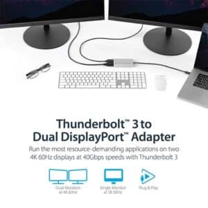 Thunderbolt 3 to Dual DisplayPort Adapter 4K