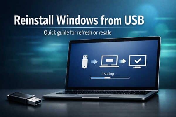 Reinstall windows from a USB Drive