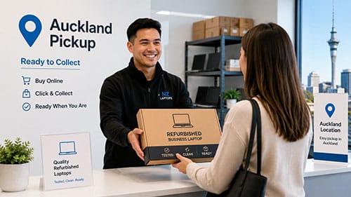 Auckland pickup for refurbished laptops from NZ Laptop Wholesale in Rosedale