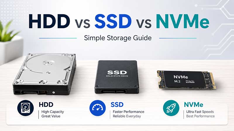 HDD vs SSD vs NVMe