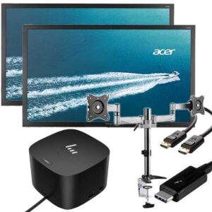 Dual Acer Monitor Bundle with USB-C Docking Station