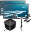 Dual Acer 24" Monitor Bundle with Thunderbolt Dock and Desk Mount Arms