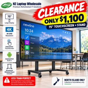 Newline 75″ 4K Interactive Touchscreen Whiteboard + Stand | Less Than Perfect